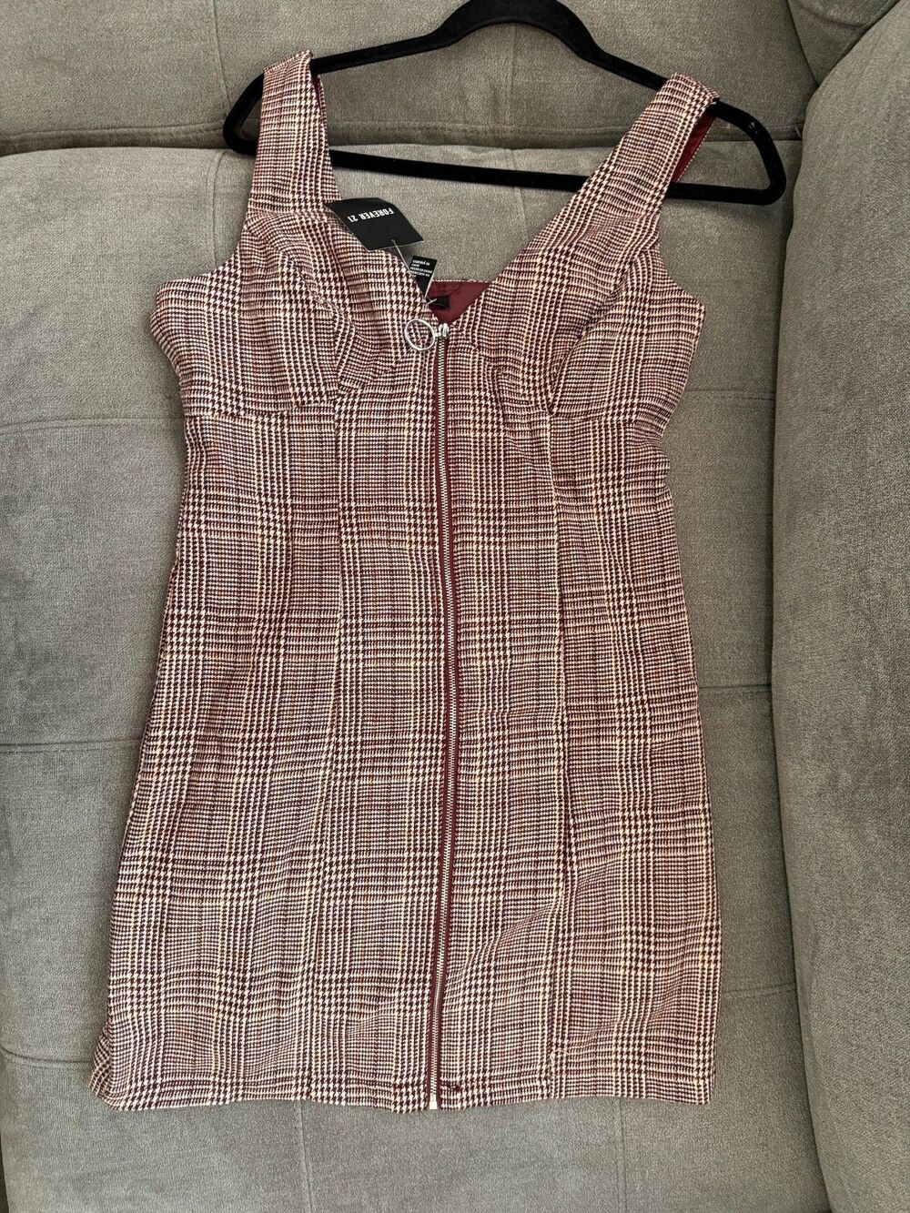 Forever 21 - M - Vintage Bodycon Houndstooth Zip Dress